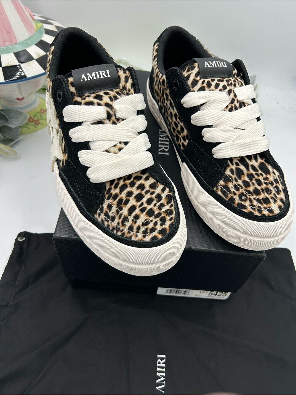 Men's AMIRI leopard Sunset skate low top sneakers size 46